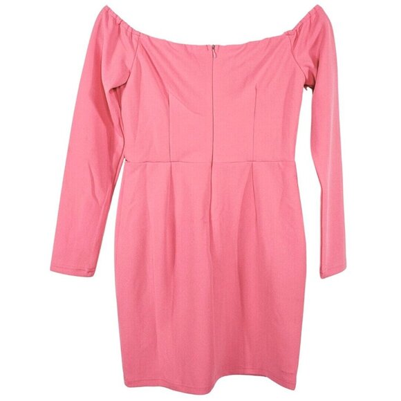 Saints & Secrets Off Shoulder Mini Dress M Pink Diamante Coquette Party Cocktail - Picture 3 of 14